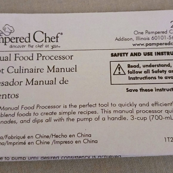 Pampered Chef Kitchen Pampered Chef Manual Food Processor New Poshmark